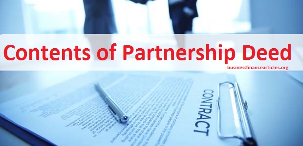 contents of partnership deed