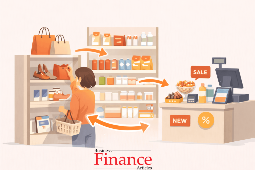 store layout and product placement encouraging impulse purchases