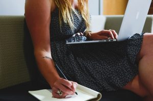 female doing financial planning