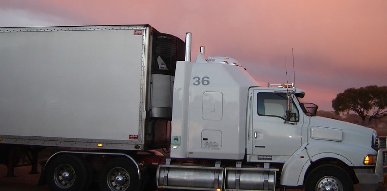 cargo truck delivering sodium
