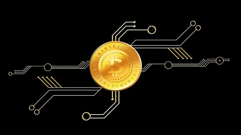 bitcoin with black background