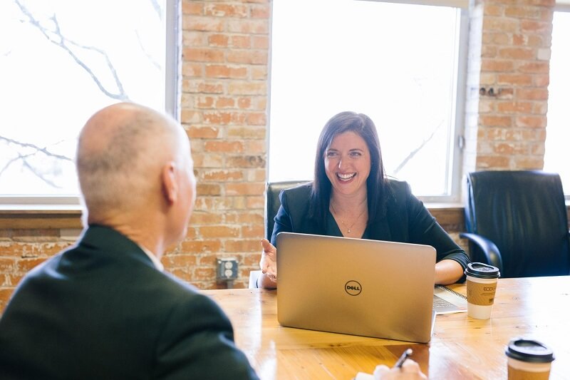 business-meeting-and-woman-smiling