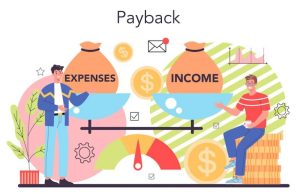 animated person smiling and payback concept