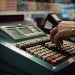 Person use a Cash Register Machine
