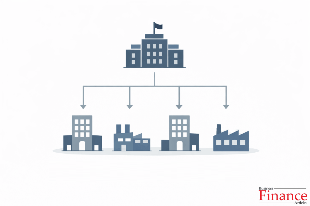 Diagram illustrating centralization with decision-making authority concentrated at the top level of management