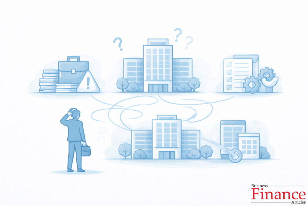 Illustration showing complexity and challenges of managing multiple companies under a holding structure