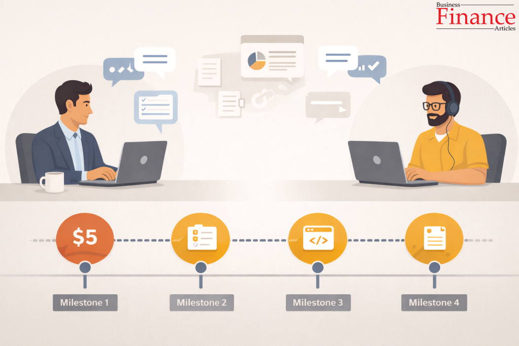Clear communication and milestone-based project progress between client and freelancer