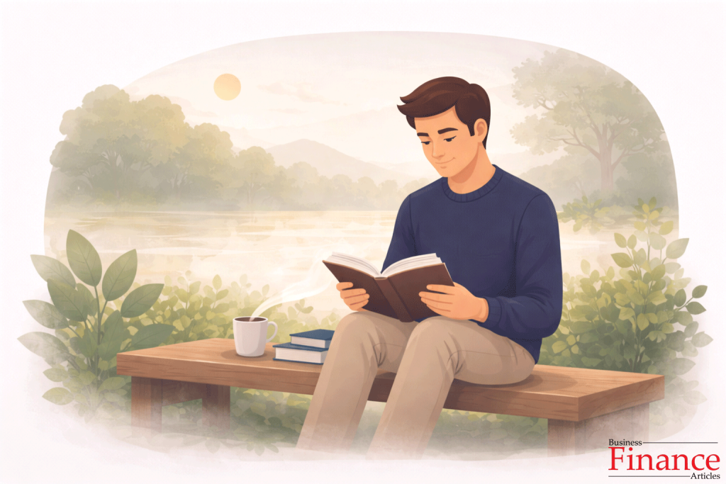Person reading alone in a peaceful environment

