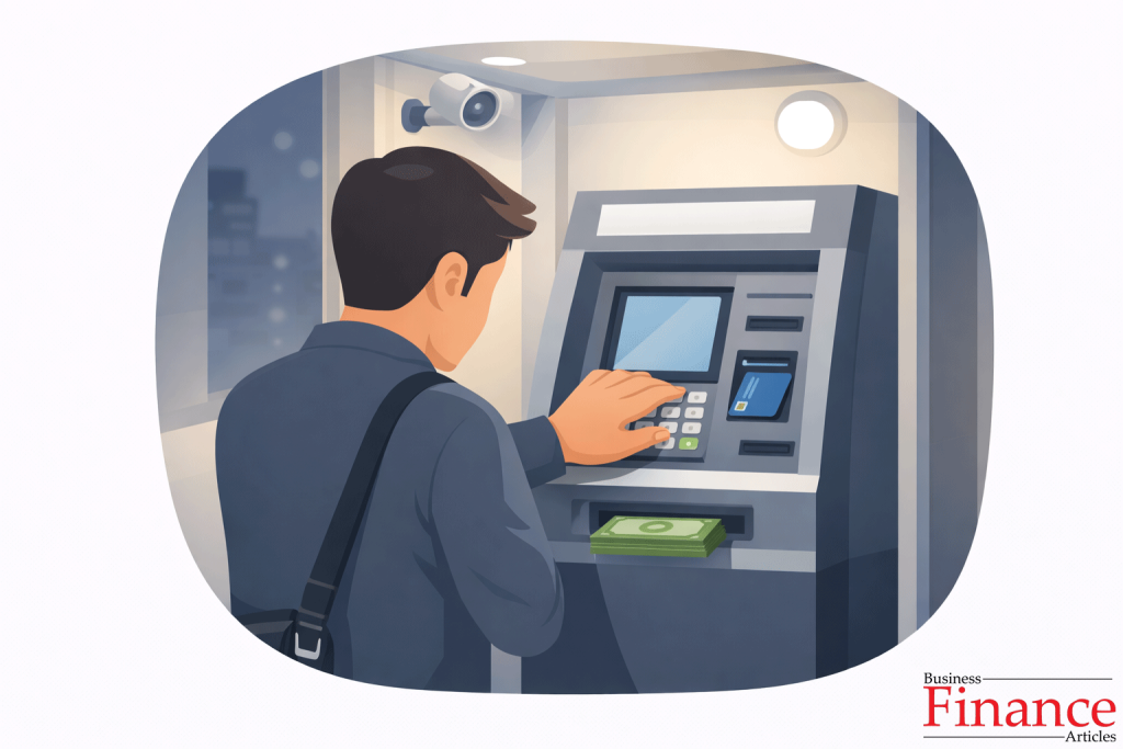 Secure ATM usage by covering keypad while entering PIN