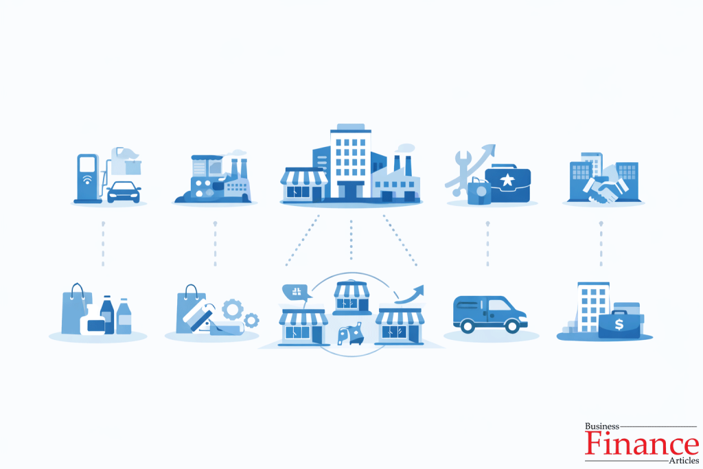 Visual overview of major types of franchising models