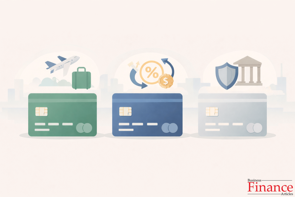 Illustration representing various American Express card types including travel, cashback, and entry-level cards