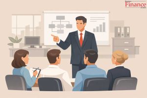 Autocratic leadership style showing a leader giving clear instructions to a team