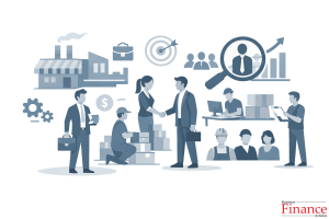 Illustration showing how entrepreneurs create employment through small businesses and job creation