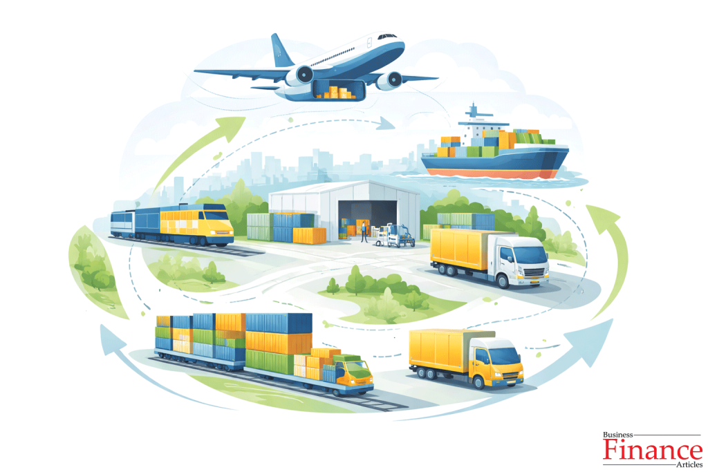 Multimodal transportation strategy combining air, rail, road, and sea