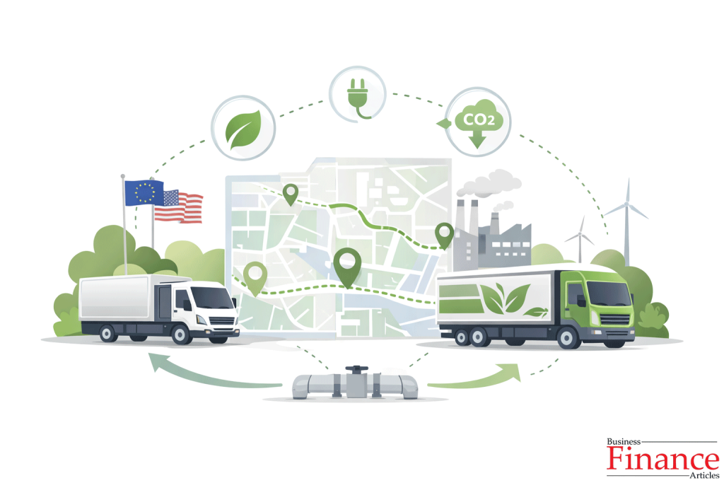 Sustainable transportation with fuel-efficient trucks and green logistics routes