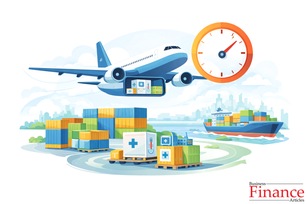 Time-sensitive business shipment using air cargo for urgent delivery