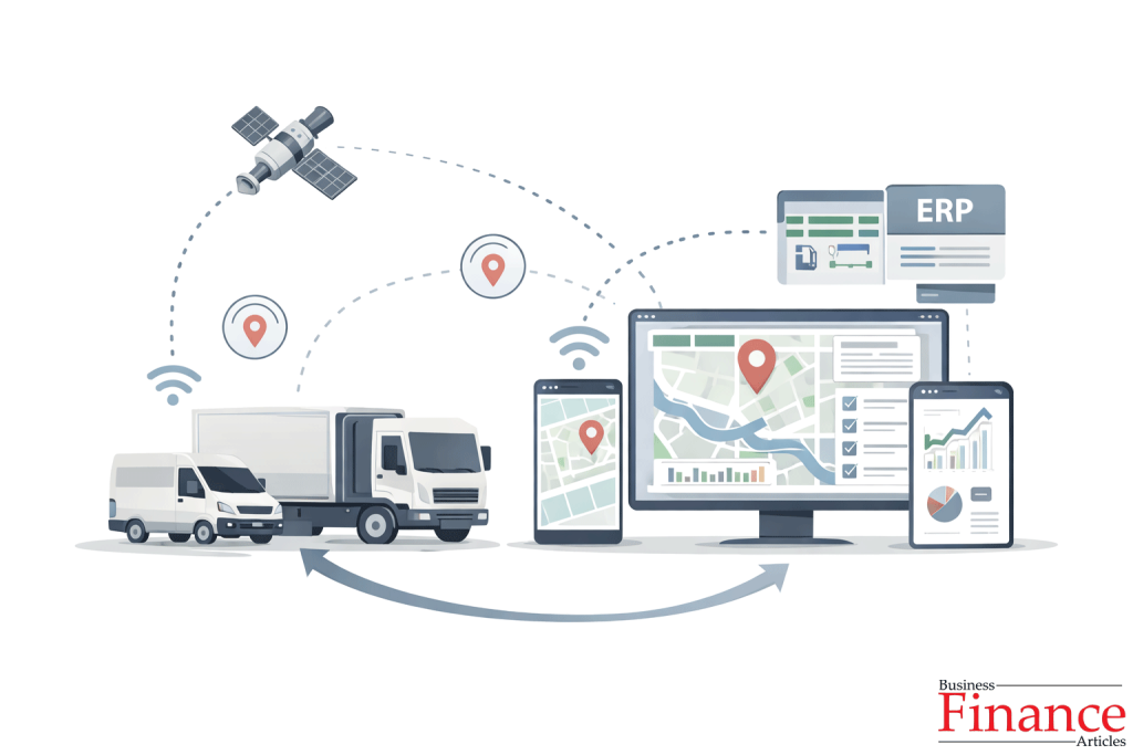 Transportation management system with GPS tracking and ERP integration
