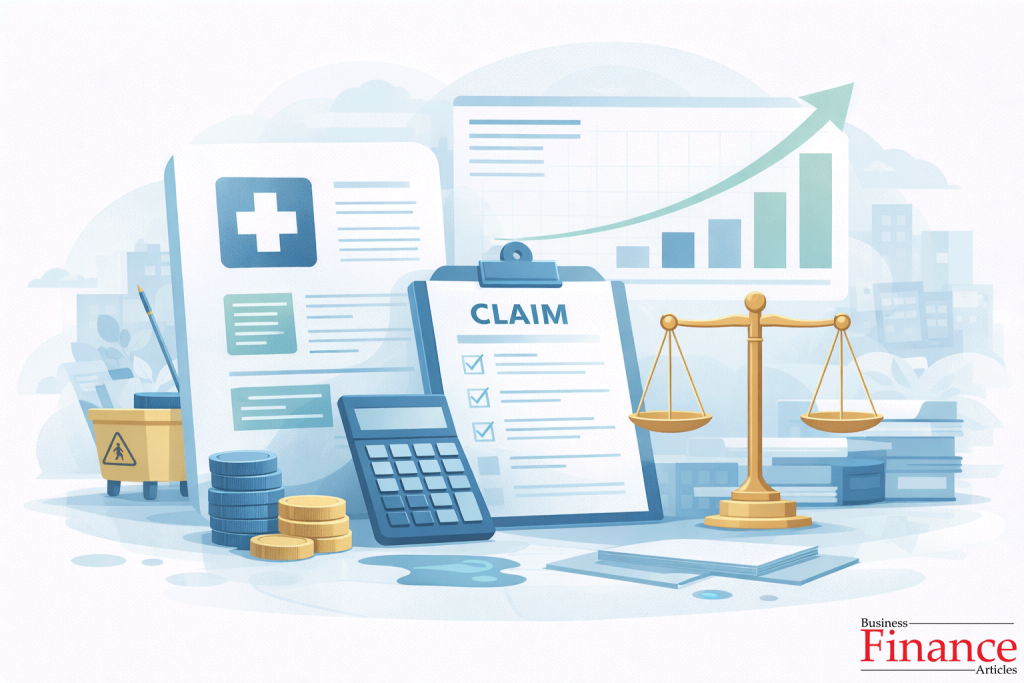 Illustration representing financial liability and legal costs from workplace injury claims