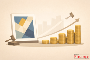 Art investment showing potential profit and value growth