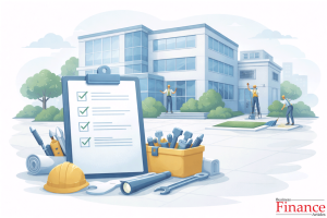 illustration showing commercial property maintenance supporting business asset protection