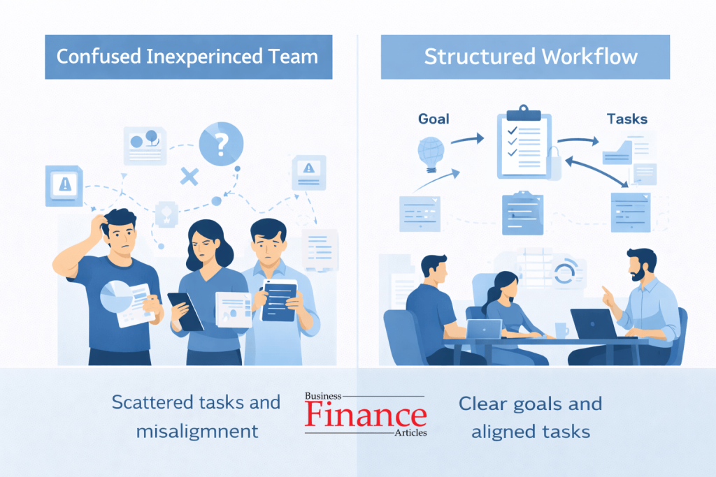 example of laissez-faire leadership failure with inexperienced team and lack of coordination