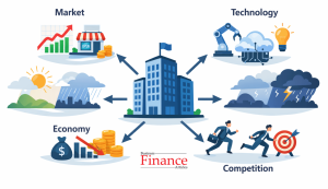 External environment affecting centralized decision-making through market, competition, and technology factors