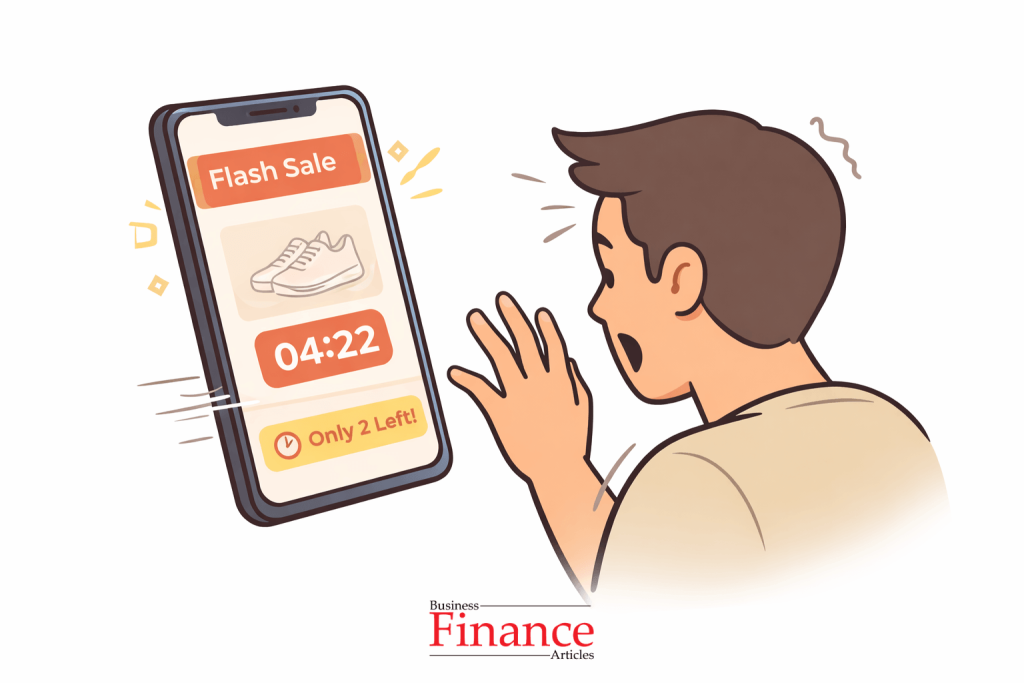 online shopping screen showing urgency and limited stock influencing decision