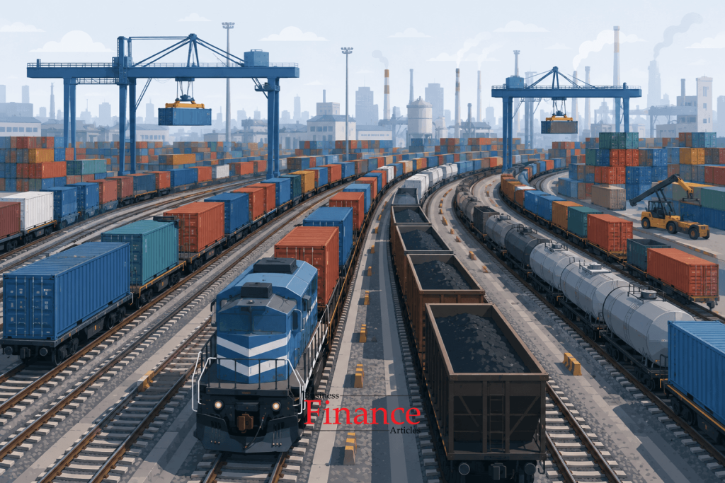 congested freight rail yard causing logistics and supply chain delays