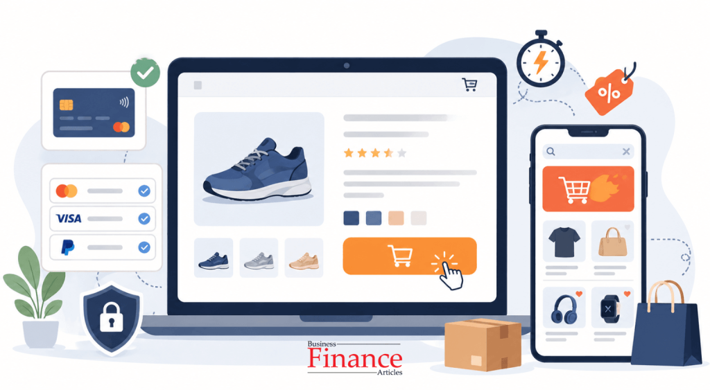 online shopping interface designed for fast one-click impulse purchases