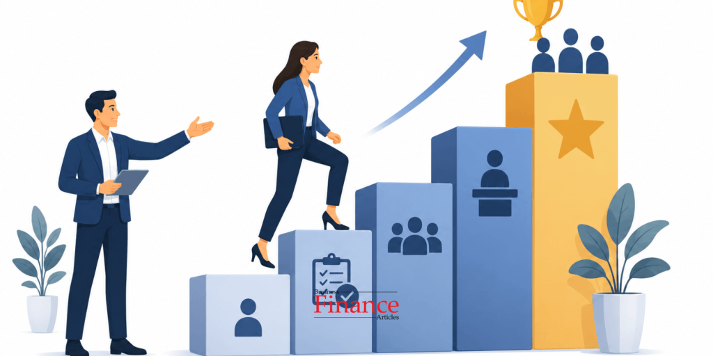 Employee progressing toward leadership responsibilities through professional development.